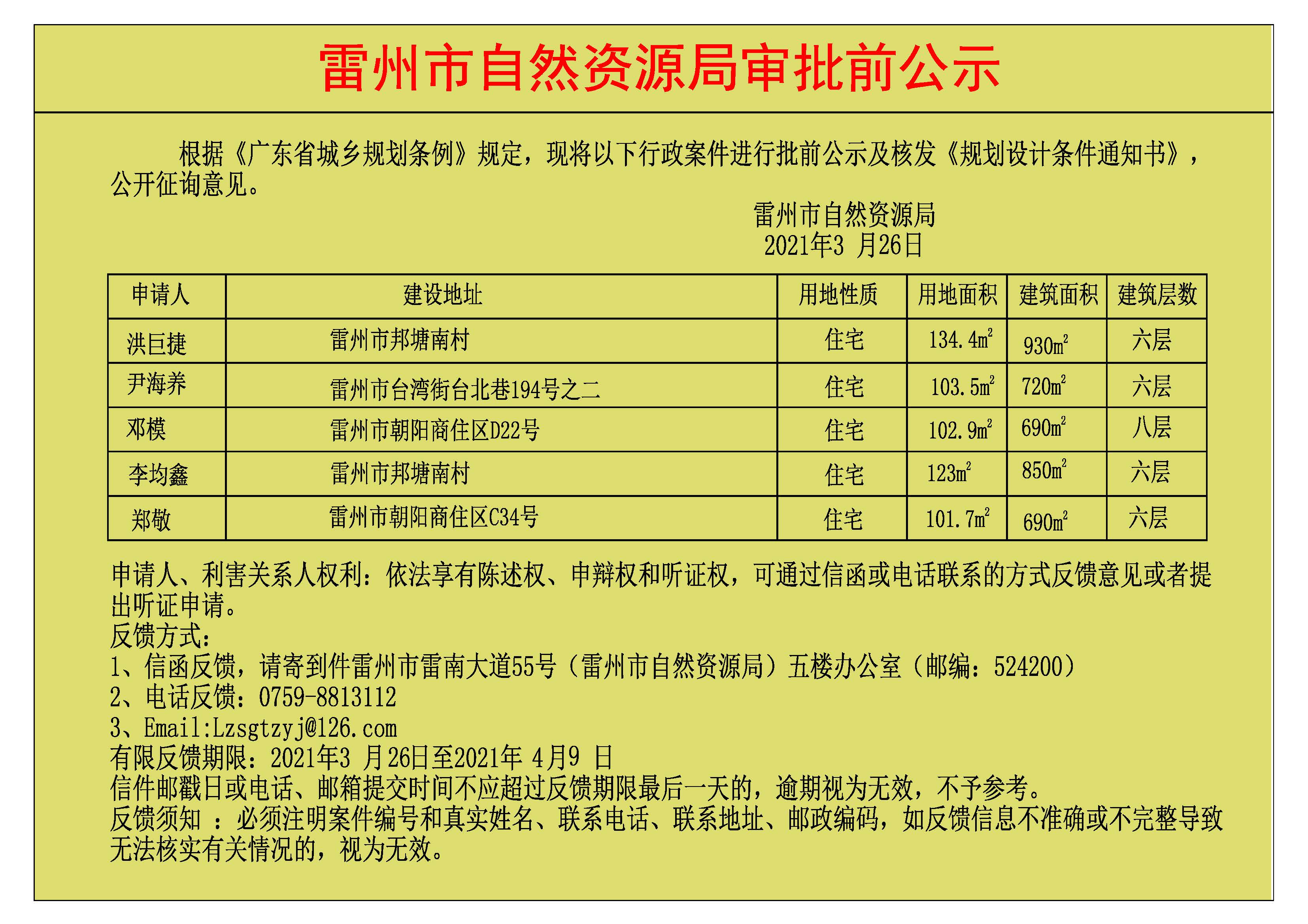 关于洪巨捷.尹海养.邓模.李均鑫.郑敬批前公示及核发《规划设计条件通知书》.jpg