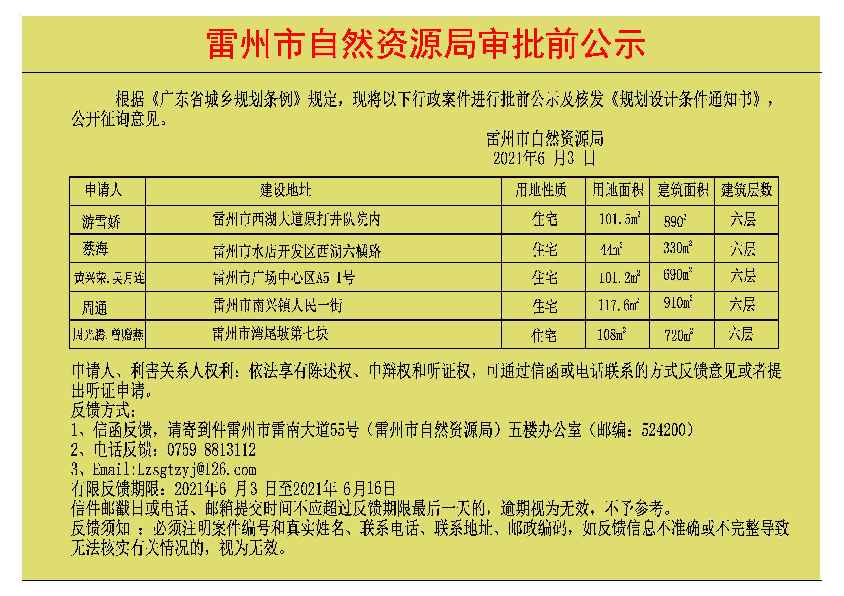 关于游雪娇.蔡海.黄兴荣.吴月连.周通.周光腾.曾赠燕批前公示及核发《规划设计条件通知书》.jpg