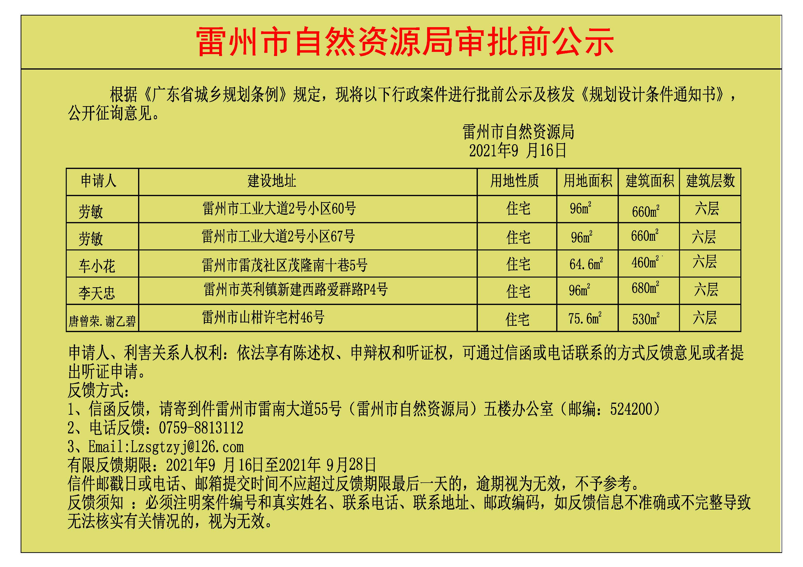 关于劳敏.劳敏.车小花.李天忠.唐曾荣.谢乙碧批前公示及核发《规划设计条件通知书》.jpg