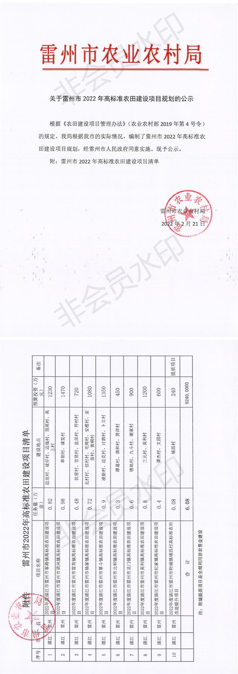 关于雷州市2022年高标准农田建设项目规划的公示.jpg