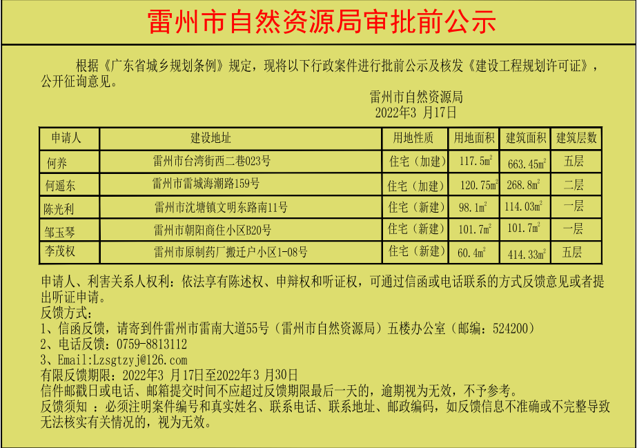 关于核发何养.何遥东.陈光利.邹玉琴.杨茂权《建设工程规划许可证》的公示.jpg