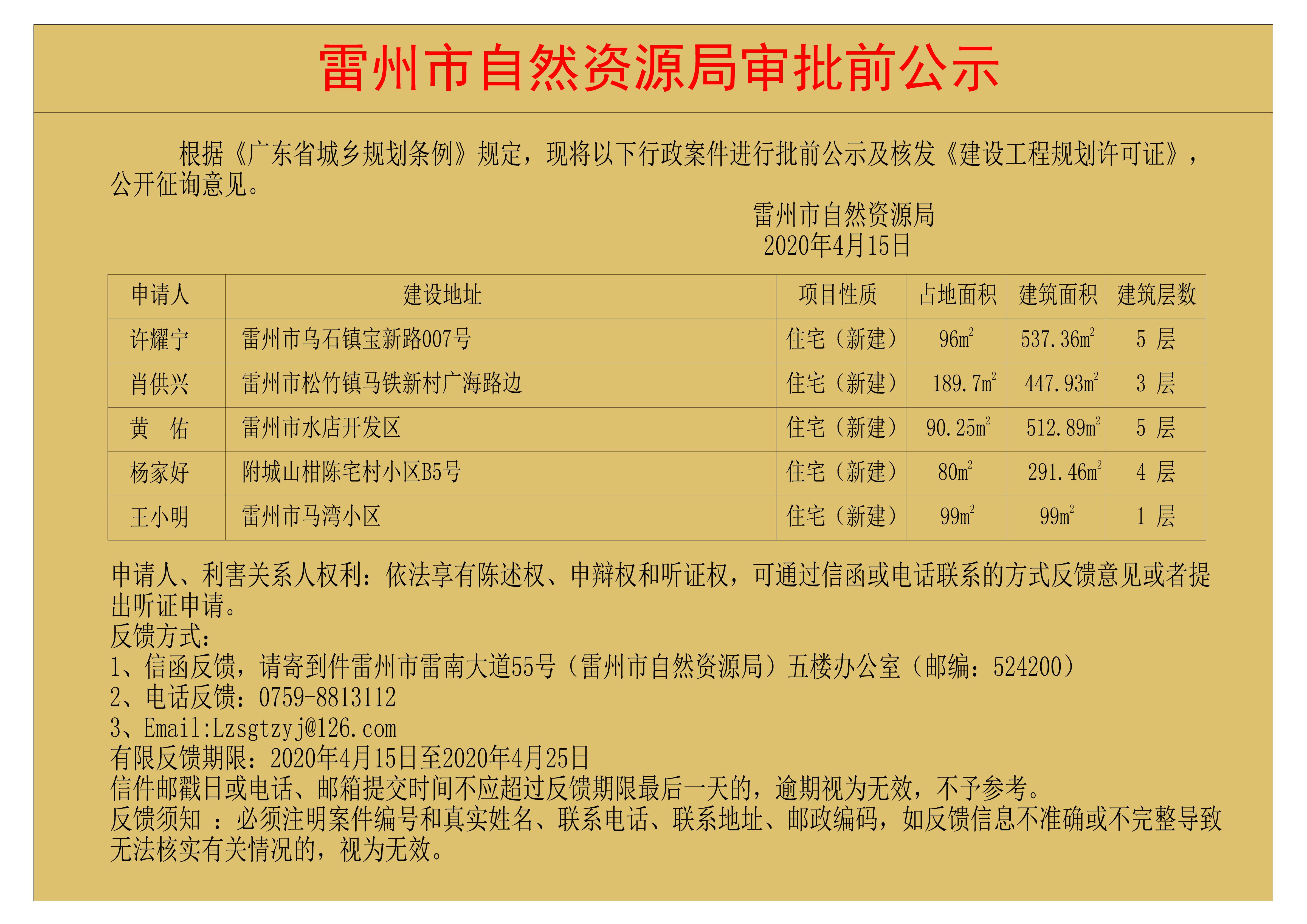 关于许耀宁、肖供兴、黄佑、杨家好、王小明核发《建设工程规划许可证》的公示.jpg