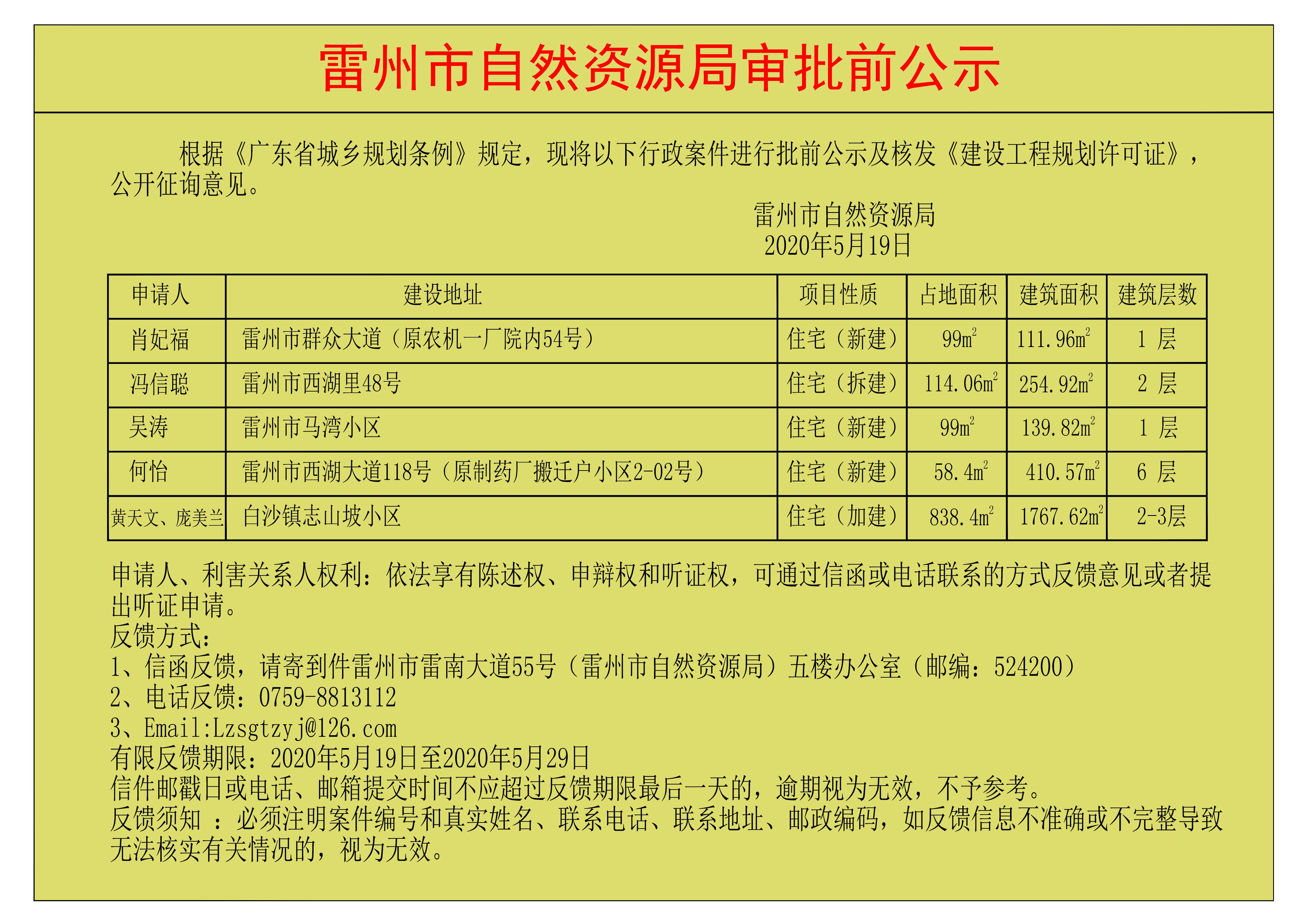 关于肖妃福、冯信聪、吴涛、何怡、黄天文、庞美兰核发《建设工程规划许可证》的公示.jpg