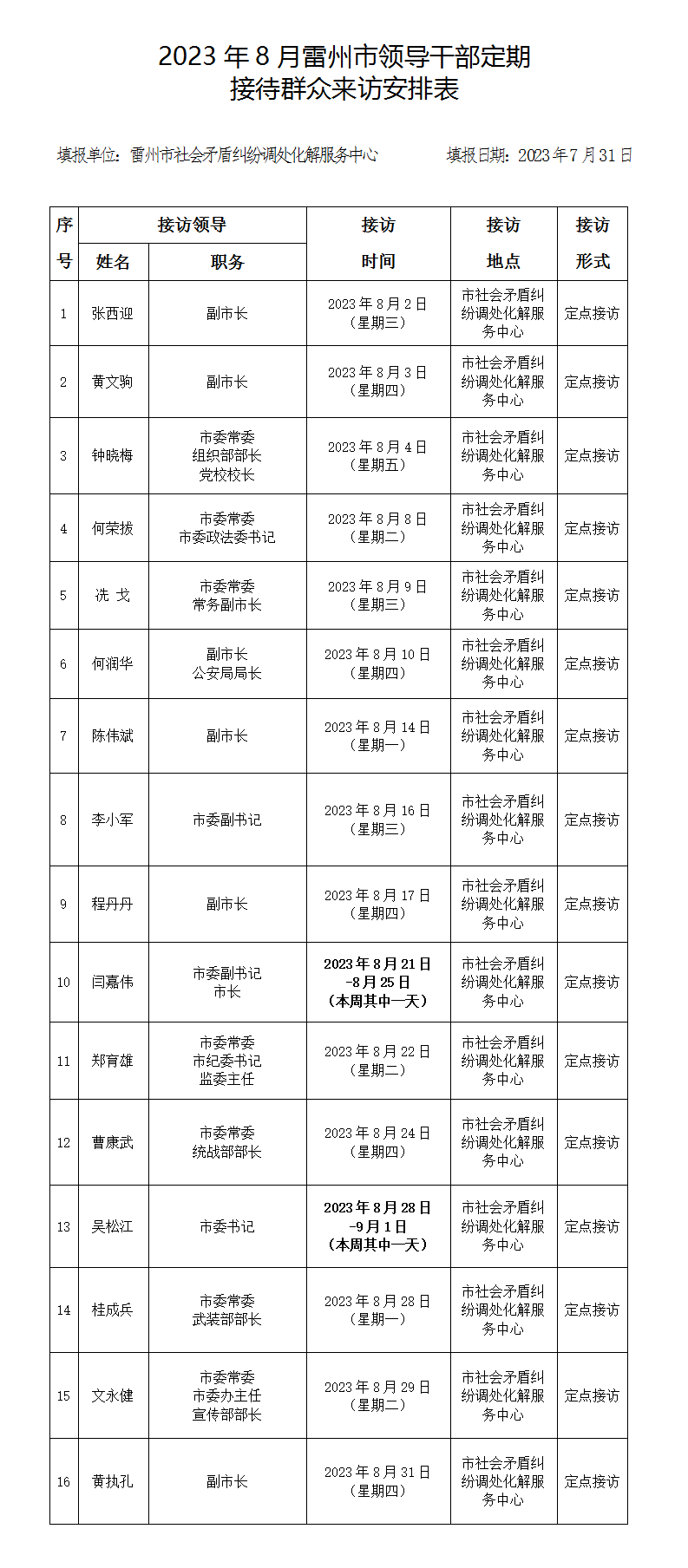 2023年8月雷州市领导干部定期接访表.png