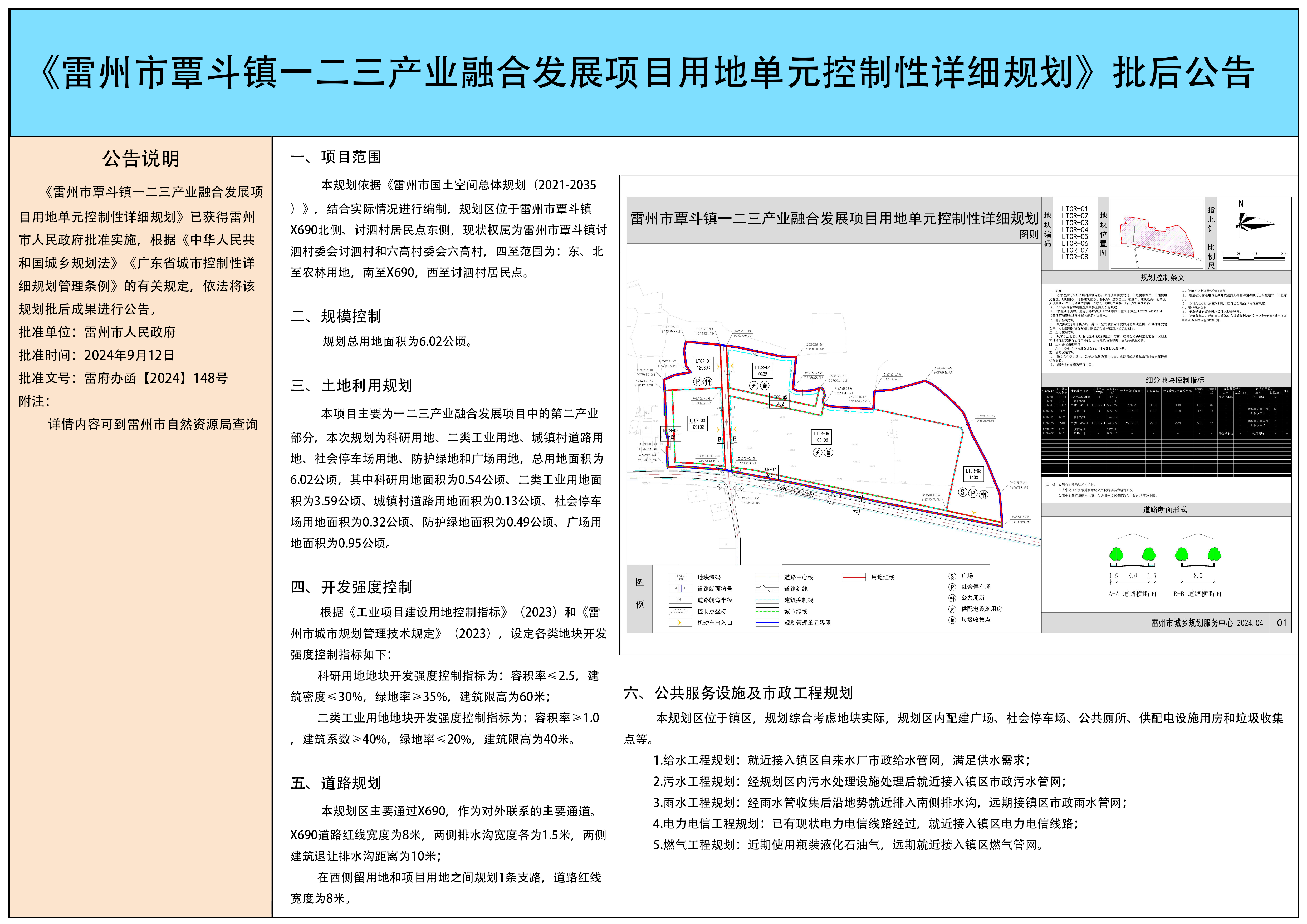 雷州市覃斗镇一二三产业融合发展项目用地单元控制性详细规划批后公告.png