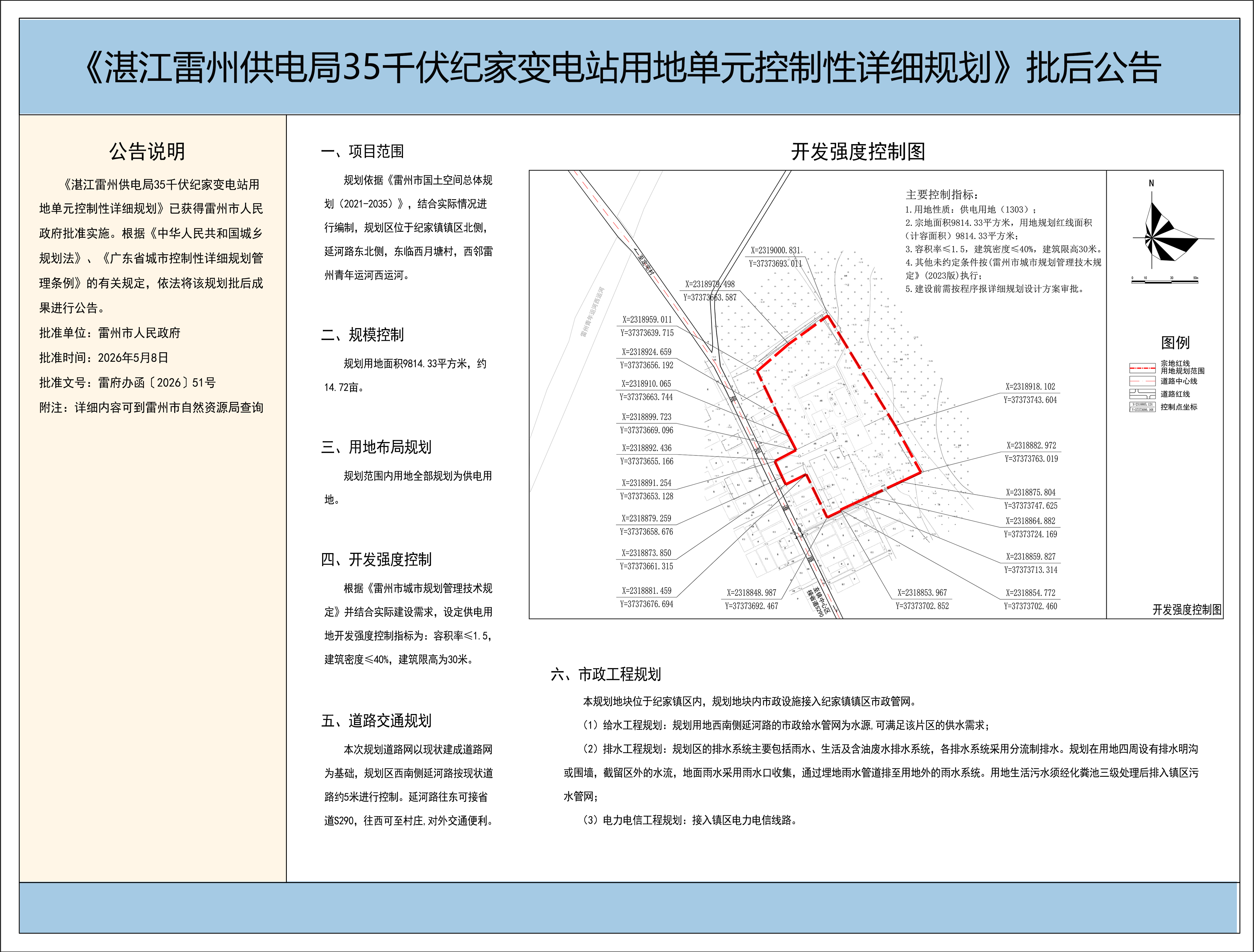 《湛江雷州供电局35千伏纪家变电站用地单元控制性详细规划》批后公告.jpg
