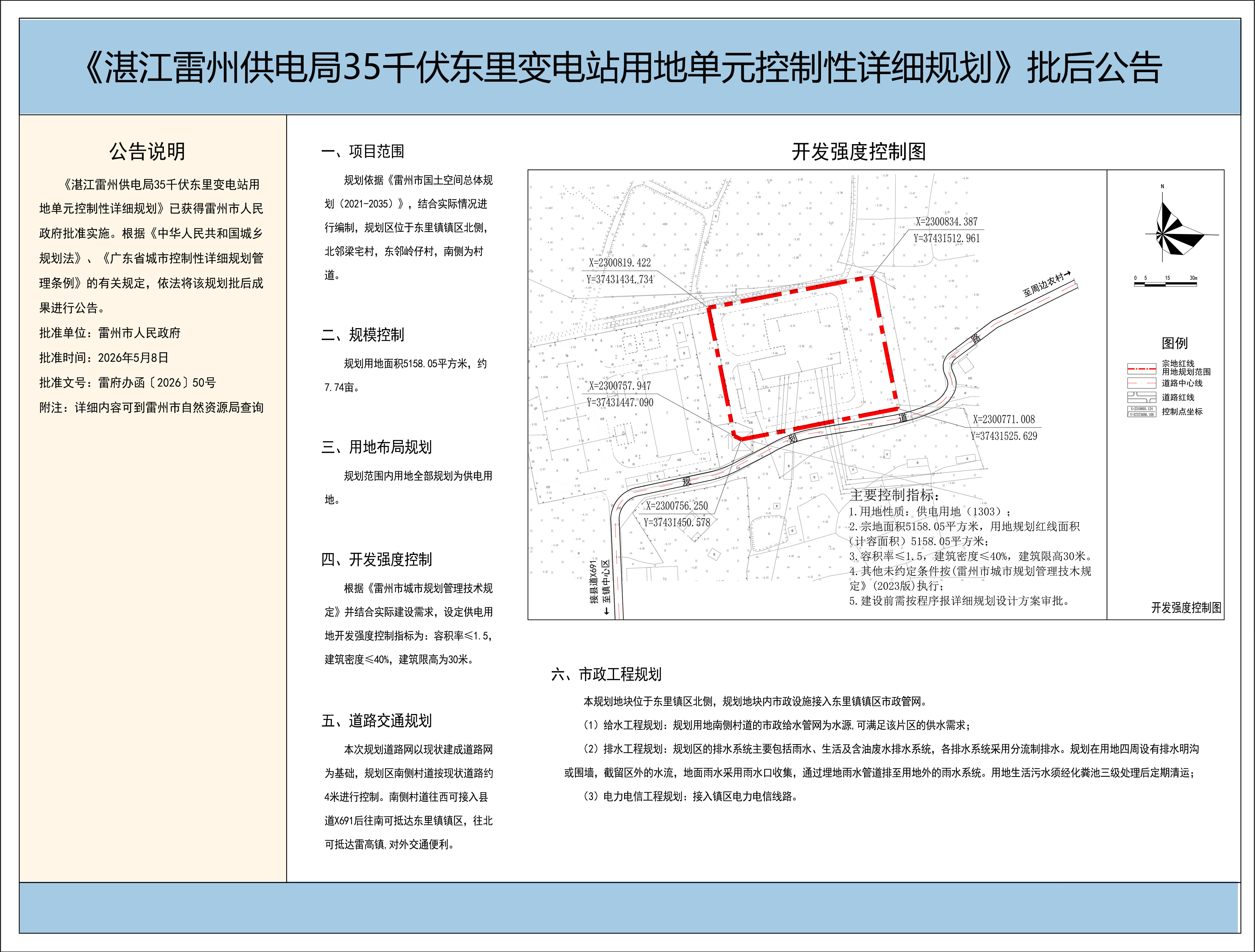《湛江雷州供电局35千伏东里变电站用地单元控制性详细规划》批后公告.jpg