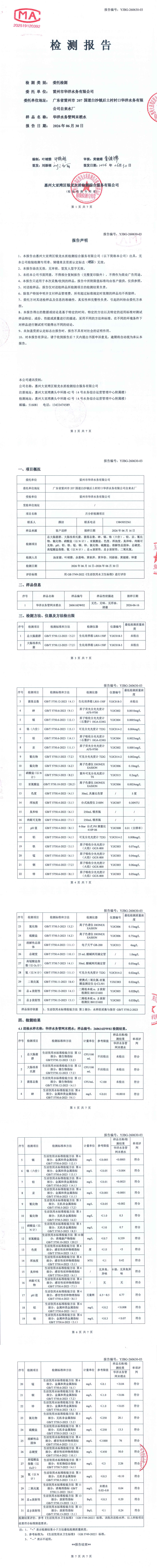 雷州市华洋水务有限公司2026年6月份末梢水第三方检测报告.png