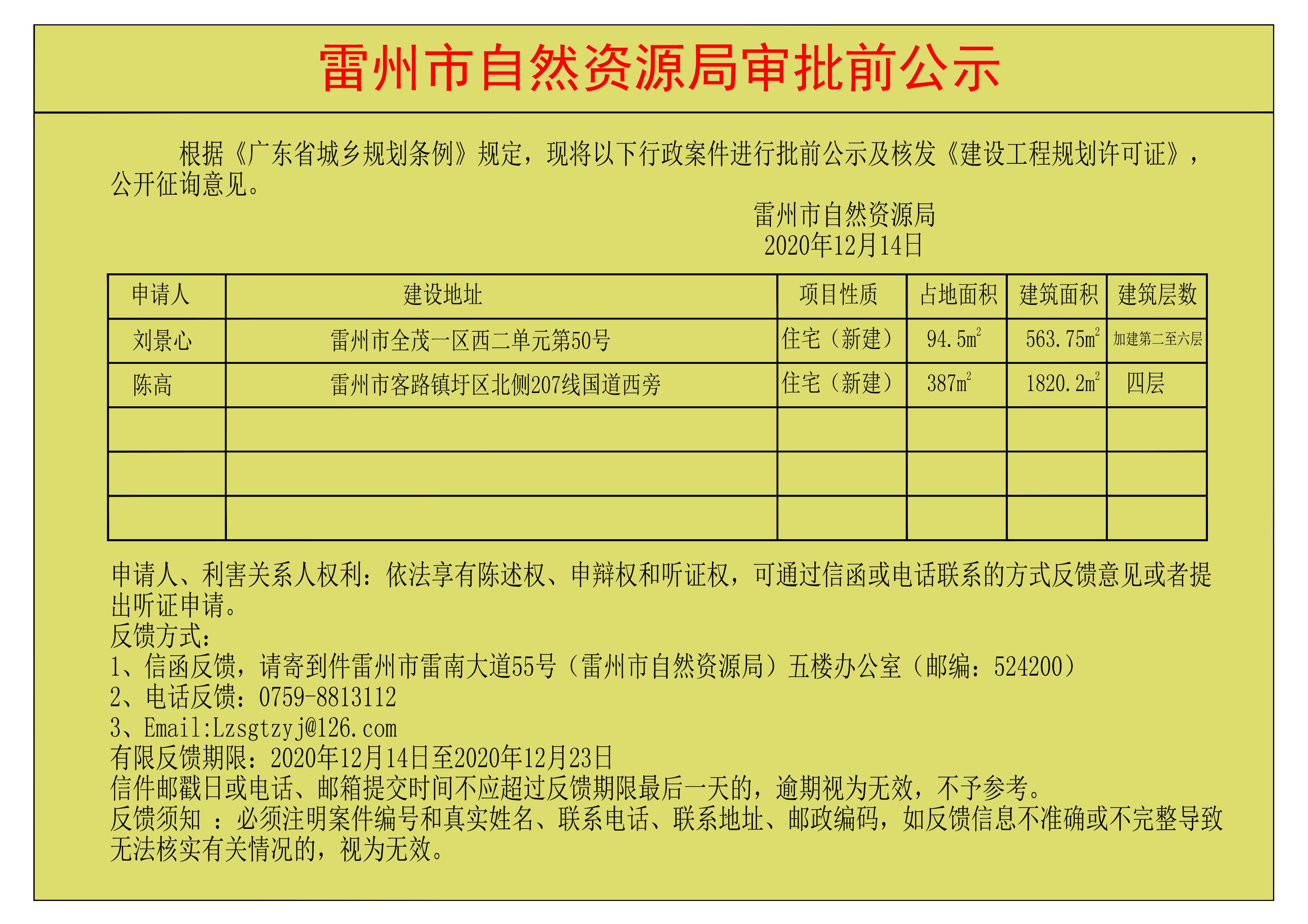 关于核发刘景心；陈高《建设工程规划许可证》的公示.jpg